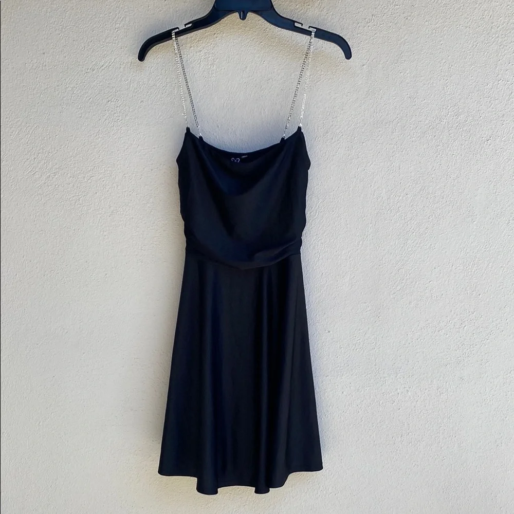 Windsor NWT Bling Fling Satin Rhinestone Skater Dress M - Picture 3 of 12